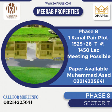 2 Kanal Residential Plot for Sale in Sector T -  Phase 8, Lahore - (DP-39196)