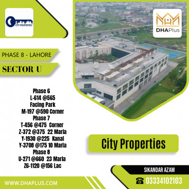 23 Marla Residential Plot for Sale in Sector U -  Phase 8, Lahore - (DP-39218)
