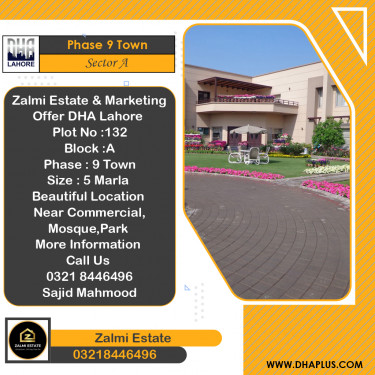 5 Marla Residential Plot for Sale in Sector A -  Phase 9 Town, Lahore - (DP-39239)