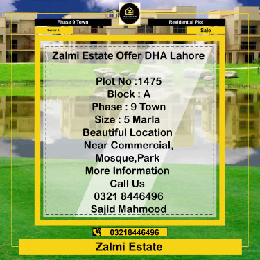 5 Marla Residential Plot for Sale in Sector A -  Phase 9 Town, Lahore - (DP-39247)