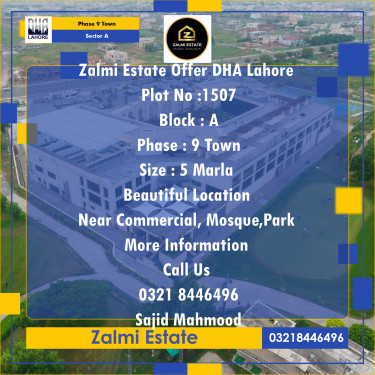 5 Marla Residential Plot for Sale in Sector A -  Phase 9 Town, Lahore - (DP-39249)