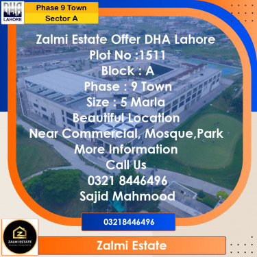 5 Marla Residential Plot for Sale in Sector A -  Phase 9 Town, Lahore - (DP-39250)