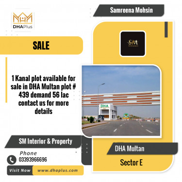 1 Kanal Residential Plot for Sale in Sector E -  DHA Multan, Multan - (DP-39260)