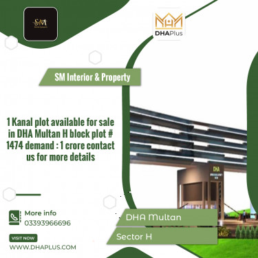 1 Kanal Residential Plot for Sale in Sector H -  DHA Multan, Multan - (DP-39262)