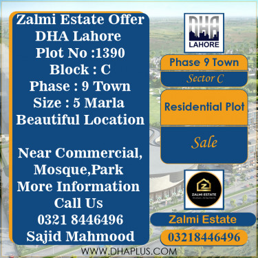5 Marla Residential Plot for Sale in Sector C -  Phase 9 Town, Lahore - (DP-39268)