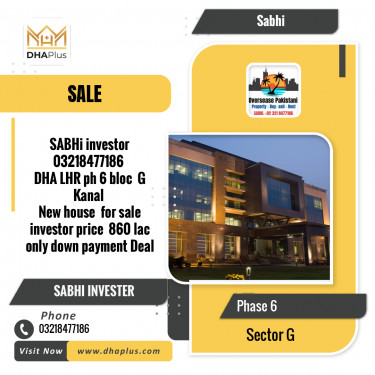1 Kanal Residential House for Sale in Sector G -  Phase 6, Lahore - (DP-39286)