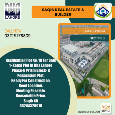 1 Kanal Residential Plot for Sale in Sector R -  Phase 9 Prism, Lahore - (DP-39317)