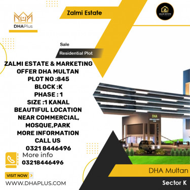 20 Marla Residential Plot for Sale in Sector K -  DHA Multan, Multan - (DP-39333)
