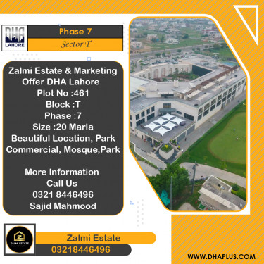 20 Marla Residential Plot for Sale in Sector T -  Phase 7, Lahore - (DP-39343)
