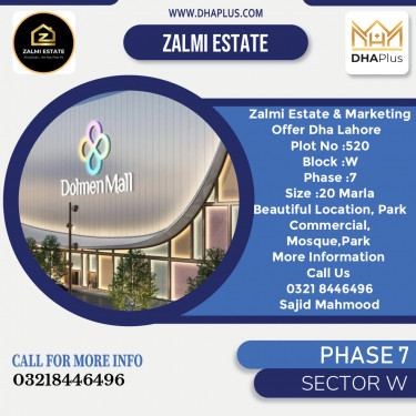 20 Marla Residential Plot for Sale in Sector W -  Phase 7, Lahore - (DP-39346)
