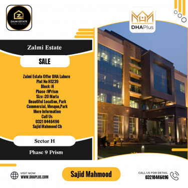 20 Marla Residential Plot for Sale in Sector H -  Phase 9 Prism, Lahore - (DP-39367)
