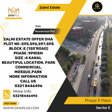 4 Kanal Residential Plot for Sale in Sector E -  Phase 9 Prism, Lahore - (DP-39368)