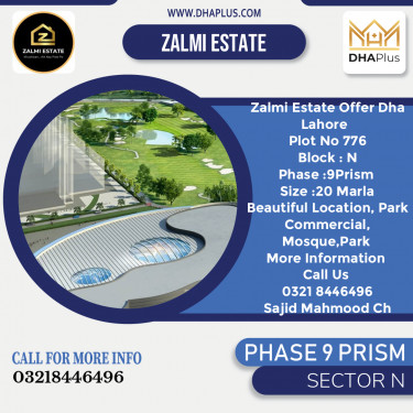 20 Marla Residential Plot for Sale in Sector N -  Phase 9 Prism, Lahore - (DP-39371)