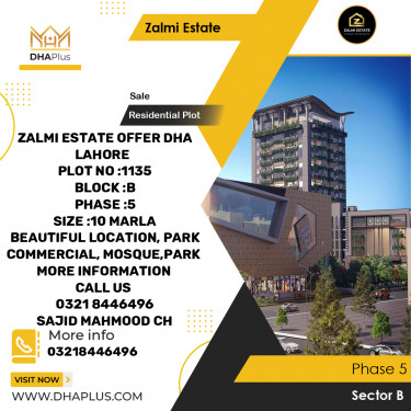 10 Marla Residential Plot for Sale in Sector B -  Phase 5, Lahore - (DP-39379)