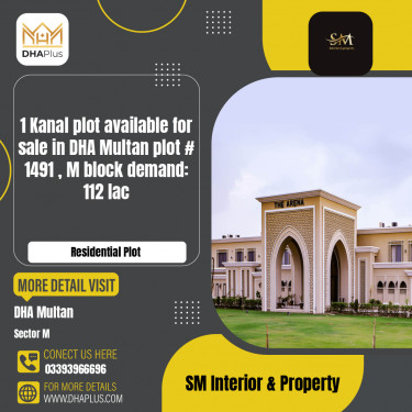 1 Kanal Residential Plot for Sale in Sector M -  DHA Multan, Multan - (DP-39395)
