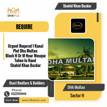 1 Marla Required Residential Plot in Sector H -  DHA Multan, Multan - (DP-39403)