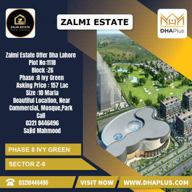 10 Marla Residential Plot for Sale in Sector Z-6 -  Phase 8 Ivy Green, Lahore - (DP-39418)