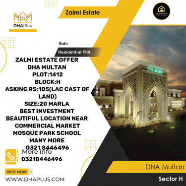 1 Kanal Residential Plot for Sale in Sector H -  DHA Multan, Multan - (DP-39425)