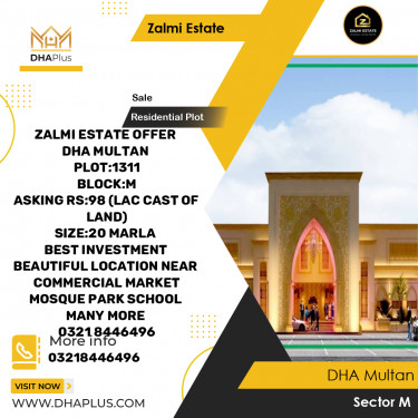 1 Kanal Residential Plot for Sale in Sector M -  DHA Multan, Multan - (DP-39430)