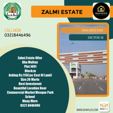 1 Kanal Residential Plot for Sale in Sector M -  DHA Multan, Multan - (DP-39431)