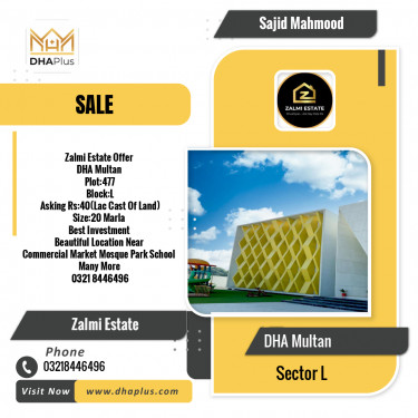1 Kanal Residential Plot for Sale in Sector L -  DHA Multan, Multan - (DP-39432)