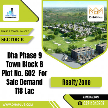 5 Marla Residential Plot for Sale in Sector B -  Phase 9 Town, Lahore - (DP-39444)
