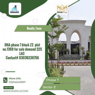 1 Kanal Residential Plot for Sale in Sector Z -  Phase 7, Lahore - (DP-39500)
