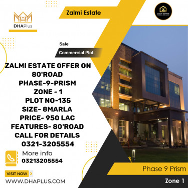 8 Marla Commercial Plot for Sale in Commercial Zone 1 -  Phase 9 Prism, Lahore - (DP-39514)