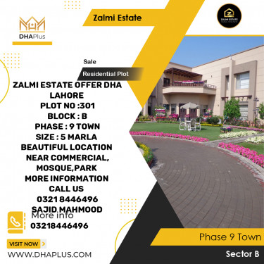 5 Marla Residential Plot for Sale in Sector B -  Phase 9 Town, Lahore - (DP-39589)