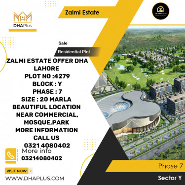 20 Marla Residential Plot for Sale in Sector Y -  Phase 7, Lahore - (DP-39597)