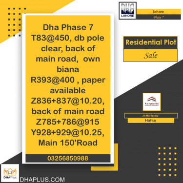 1 Kanal Residential Plot for Sale in Phase 7, Lahore - (DP-39622)