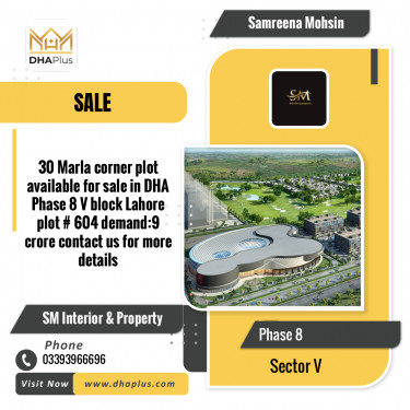 30 Marla Residential Plot for Sale in Sector V -  Phase 8, Lahore - (DP-39650)
