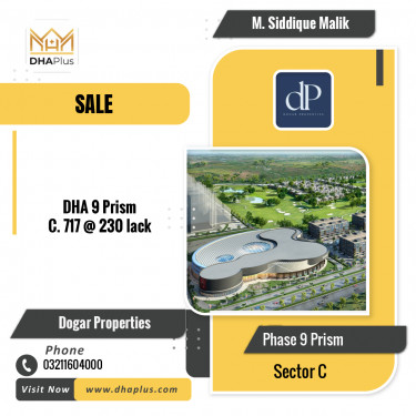 1 Kanal Residential Plot for Sale in Sector C -  Phase 9 Prism, Lahore - (DP-39656)