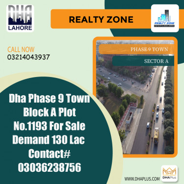 5 Marla Residential Plot for Sale in Sector A -  Phase 9 Town, Lahore - (DP-39658)
