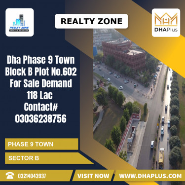 5 Marla Residential Plot for Sale in Sector B -  Phase 9 Town, Lahore - (DP-39660)