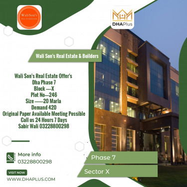 1 Kanal Residential Plot for Sale in Sector X -  Phase 7, Lahore - (DP-39668)