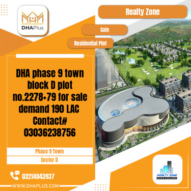 5 Marla Residential Plot for Sale in Sector D -  Phase 9 Town, Lahore - (DP-39675)