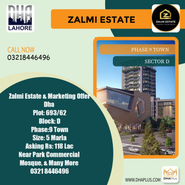 5 Marla Residential Plot for Sale in Sector D -  Phase 9 Town, Lahore - (DP-39679)