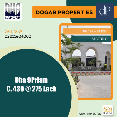 1 Kanal Residential Plot for Sale in Sector C -  Phase 9 Prism, Lahore - (DP-39682)