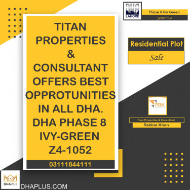 10 Marla Residential Plot for Sale in Sector Z-4 -  Phase 8 Ivy Green, Lahore - (DP-39749)