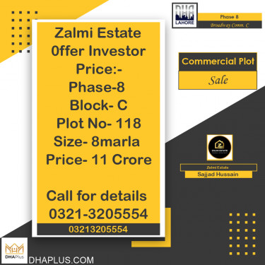 8 Marla Commercial Plot for Sale in Broadway Commercial C -  Phase 8, Lahore - (DP-39779)