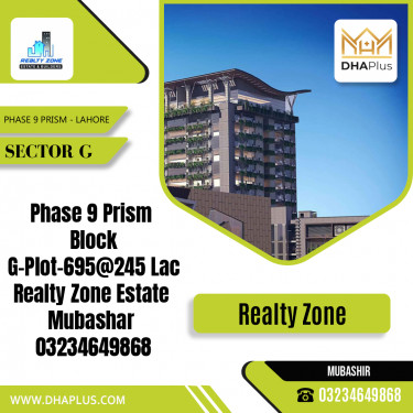 1 Kanal Residential Plot for Sale in Sector G -  Phase 9 Prism, Lahore - (DP-39785)