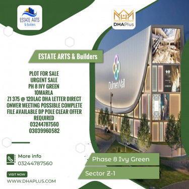 10 Marla Residential Plot for Sale in Sector Z-1 -  Phase 8 Ivy Green, Lahore - (DP-39823)