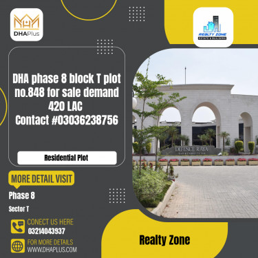 1 Kanal Residential Plot for Sale in Sector T -  Phase 8, Lahore - (DP-39837)
