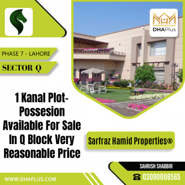 20 Marla Residential Plot for Sale in Sector Q -  Phase 7, Lahore - (DP-39931)