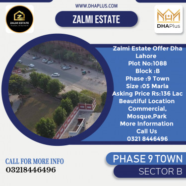 5 Marla Residential Plot for Sale in Sector B -  Phase 9 Town, Lahore - (DP-39966)