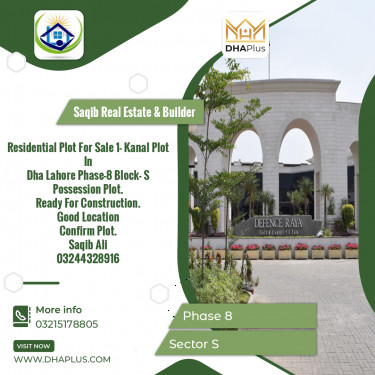 1 Kanal Residential Plot for Sale in Sector S -  Phase 8, Lahore - (DP-39990)