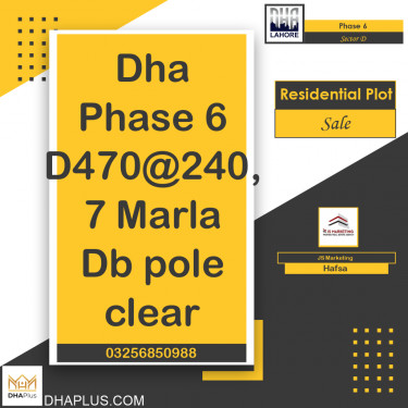 7 Marla Residential Plot for Sale in Sector D -  Phase 6, Lahore - (DP-40049)