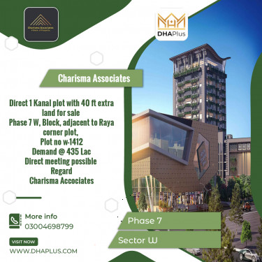 1 Kanal Residential Plot for Sale in Sector W -  Phase 7, Lahore - (DP-40058)