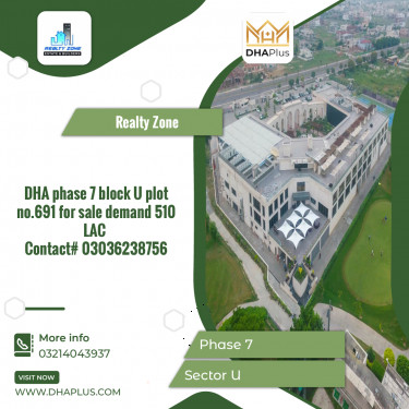 26 Marla Residential Plot for Sale in Sector U -  Phase 7, Lahore - (DP-40072)